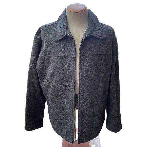 Old Navy Collection Wool Blend Jacket Mens XXL Heather Gray Quilted Lining Front - Picture 2 of 8